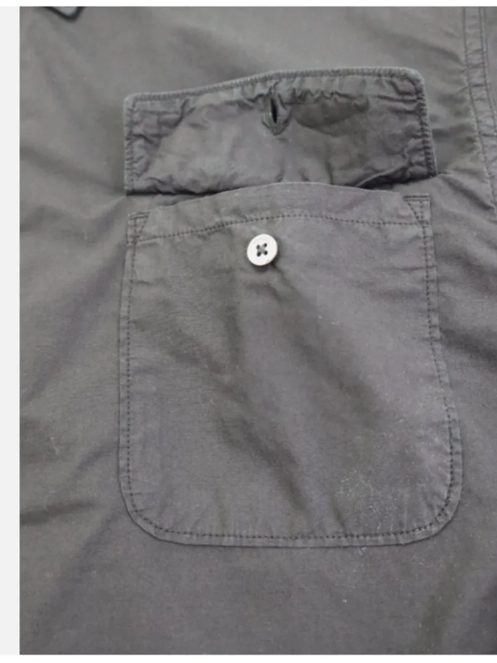 True Religion Solid Single Pocket Slim Long Sleeve Men's Shirt 3XL Cotton Black